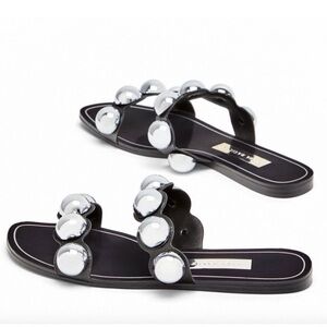 Zara Black and Silver Sandals with studded Accent